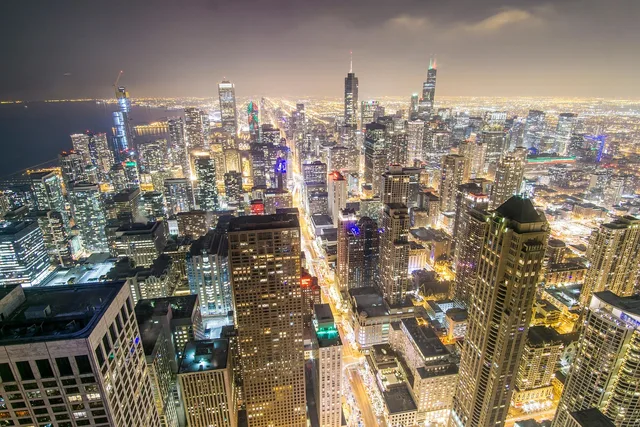 chicago, chicago skyline, skyscrapers, city, night lights, night, lights, chicago, chicago, chicago, chicago, chicago, chicago skyline. Chicago local promotion programs: who runs your district