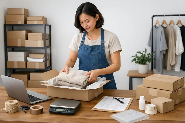 small business, e commerce, order packing, business owner, online store, packaging, shipping orders, home business, startup, entrepreneur, workspace, wooden desk, natural light, productivity, order fulfillment, retail, small business owner, logistics, packaging process, handmade business, training material. Customer Retention for Small Businesses Trends