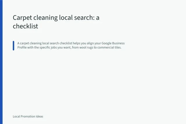 Carpet cleaning wand gliding over wool rug beside upholstery cleaning code tag. Carpet cleaning local search: a checklist
