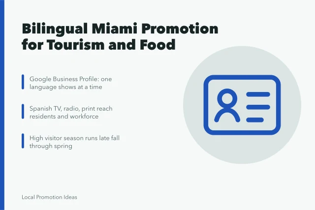 Bilingual Miami promotion guide for tourism and food businesses. Miami bilingual promotion guide for tourism and food businesses