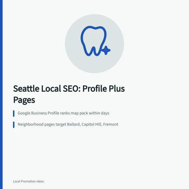 Card comparing Google Business Profile with Seattle local SEO tactics. Seattle local SEO compared with Google Business Profile tactics