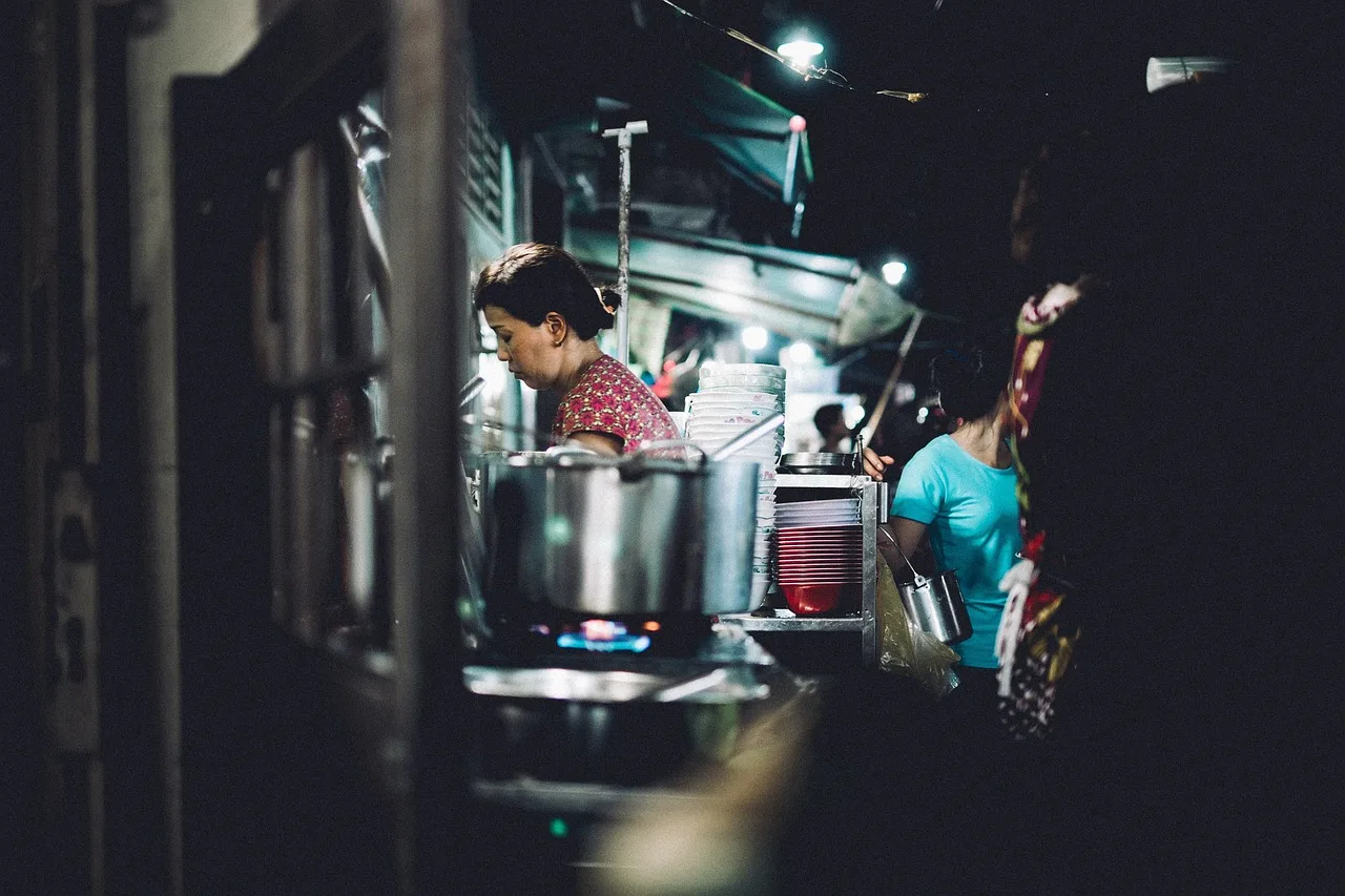 people, woman, working, kitchen, cooking, kettle, gas, stove, customer, dark, night. Spotting Small Business Marketing Strategy Mistakes Before They Cost Money