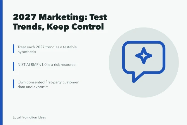 Card listing 2027 small business marketing trends to test and drop. Small Business Marketing Trends: What to Keep and What to Drop (2027 update)