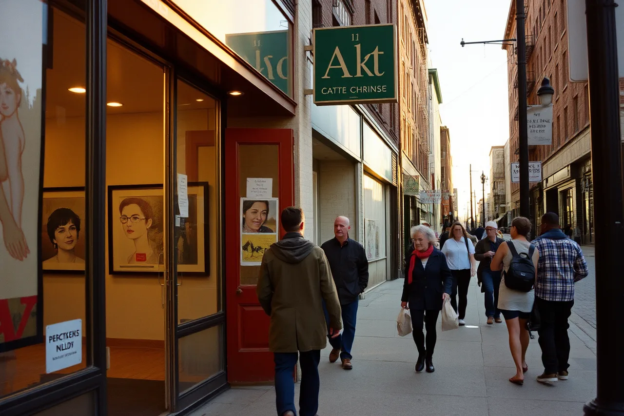 Art walk on 18th Street in Pilsen with galleries open (Chicago neighborhood business districts and their promotion programs)